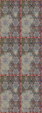 Gri ve kahverengi renklerde. Gri ve kahverengi renkli gri ve kahverengi papatya deseni. Raster illüstrasyonu.