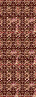 Altın elementli kahverengi renkler. Raster altın desen. Raster illüstrasyonu. Kusursuz altın desenli bukleler. Doğu tarzı arabesk.