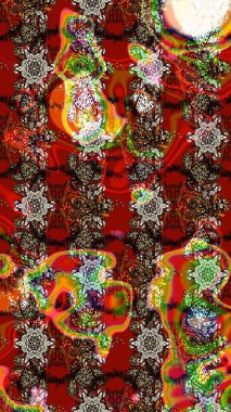 Raster illüstrasyonu. Robot resim. Küçük çiçekte sevimli çiçek deseni var..