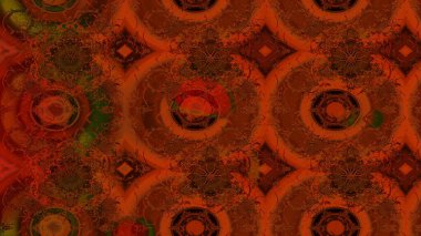 Kahverengi ve kırmızı renklerde. Kahverengi ve kırmızı renkte kahverengi ve kırmızı papatya deseni. Raster illüstrasyonu.