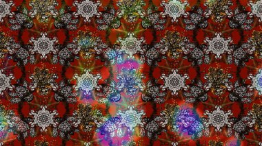 Küçük çiçekteki sevimli çiçek deseni. Varisolokahverengi ve gri raster çizimi. Birçok kahverengi ve gri soyut çiçekli tropik çizim deseni.