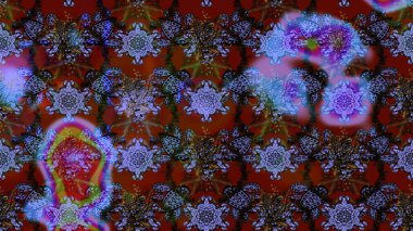 Düz Çiçek Elementleri Tasarımı. Renkli Bahar Teması eskiz kalıbı. Süslü kumaş deseni. Raster illüstrasyonunda çiçek deseni çizimi.