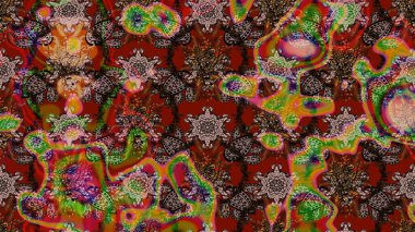 Suluboya tarzında renkler üzerine çiçekler. Raster illüstrasyonunda çiçek deseni çizimi.