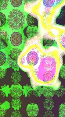 Çiçek tasarımı için inanılmaz bir kolaj cenneti tarzı. Parlak çiçekli kolaj çiçekleri yeşildir. Çiçekli zambaklar eskiz arka planı.