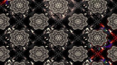 Siyah renklerde. Anti-stres için soyut örnek sayfası. Raster illüstrasyonu.