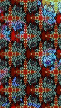 Küçük çiçekli yay deseni çiz. Raster illüstrasyonu. Suluboya stilinde renkler üzerine.