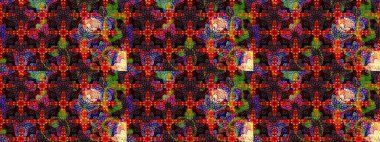 Süslü kumaş deseni. Çiçekli çiçek deseni, suluboya. Raster deseni.