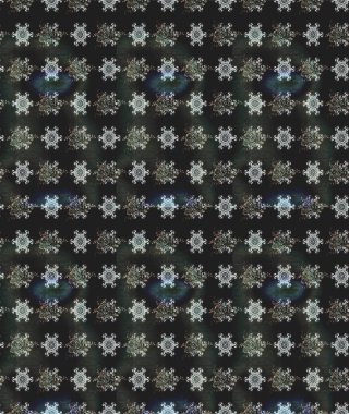 Raster. Gri renkli güzel çiçekli çizim deseni, suluboya çiçek deseni, duvar kağıdı, kart veya kumaş için fayanslı..