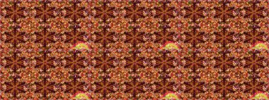 Raster altın pürüzsüz desen. Doğu tarzı arabesk tarzında altın elementler. Kusursuz altın desenli bukleler. Kahverengi renklerde pürüzsüz desen.