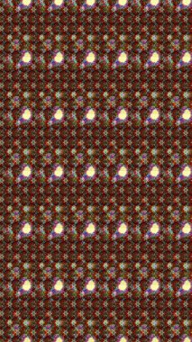 Raster illüstrasyonu. Kumaş, tekstil, duvar kağıdı baskısı için. Renkli desenli eskiz deseni, kahverengi çiçekler ve dekoratif elementlerle. Eskiz geçmişi. Antika retro tarzı.