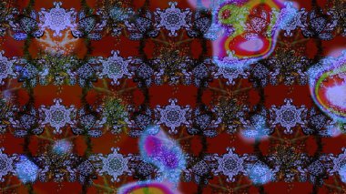 Hediye ambalaj kağıdı, tebrik kartları, posterler ve pankart tasarımı. Raster düz çiçek çizim deseni. Kırmızı ve kahverengi renkte çiçekler.