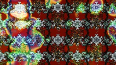 Raster illüstrasyonundaki çiçek desenli çizim. Kırmızı ve kahverengi renkte çiçekler.