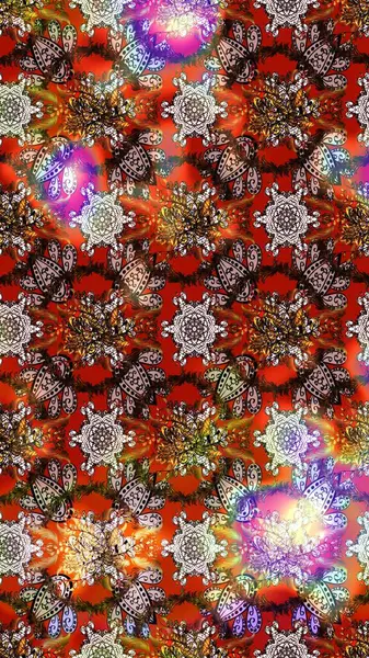 Çiçek desenli raster, kahverengi, nötr ve kırmızı çizgi desenli soyut raster arkaplan. Modern stil dokusu.