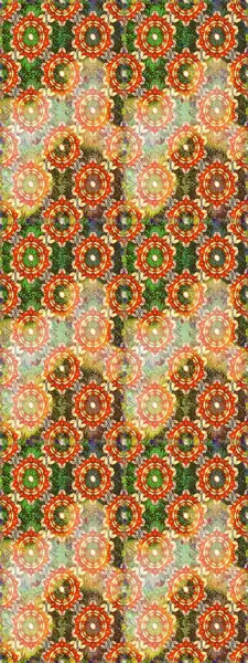 Altın rengi, kusursuz çizim. Senin tasarımın için, duvar kağıdı. Turuncu renklerde altın desenli altın çiçekli desenler. Raster geometrik arkaplanı.