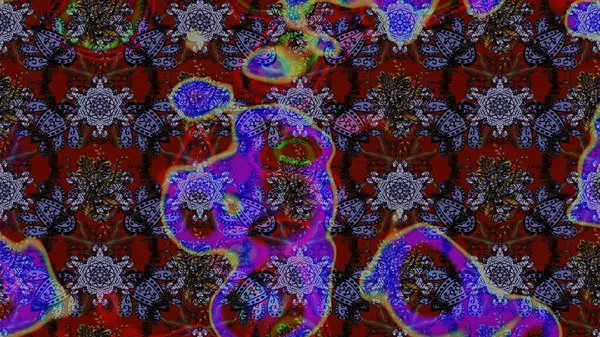 Raster illüstrasyonu. Çiçek ve yapraklı karalama şeklinde Raster çiçek deseni. Yumuşak, bahar çiçekleri kahverengi ve siyah renklerde.