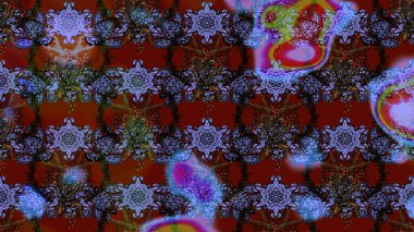 Hediye ambalaj kağıdı, tebrik kartları, posterler ve pankart tasarımı. Raster düz çiçek çizim deseni. Kırmızı ve kahverengi renkte çiçekler.