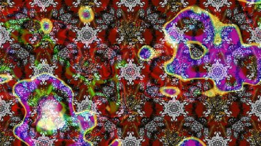 Düz Çiçek Elementleri Tasarımı. Renkli Bahar Teması eskiz kalıbı. Sevimli çiçek raster deseni. Gri ve kahverengi renkte çiçekler.