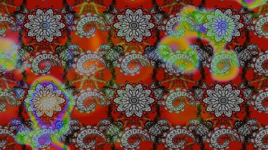 Gri ve kahverengi renkli ve parlak çiçekli soyut çizim deseni. Çiçeksel elementlerle süslenmiş zarif raster dokusu. Küçük çiçekte şirin bir çiçek deseni var..