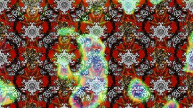 Raster deseni. Bahar çiçekleri dallı desen, gri ve kahverengi renkler çiçekli siluet.