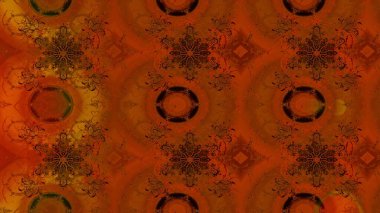 Kahverengi ve turuncu el çizimleri. Raster deseni. Karalama çiçekleri çizim kalıbı. Sanat ilham verir ve turuncu renkli çiçekler bırakır..