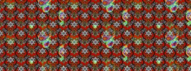 Çiçek deseni. Gri ve kırmızı renkte çiçek çizimi. Şatafatlı bahar bahçesi dokusu. Raster illüstrasyonu. Gri ve kırmızı renkte çiçekler.