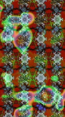 Hediye ambalaj kağıdı, tebrik kartları, posterler ve pankart tasarımı. Raster düz çiçek çizim deseni. Kahverengi ve yeşil renkte çiçekler.