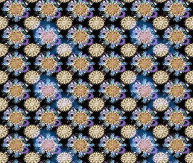 Raster illüstrasyonunda kusursuz çiçek deseni. Suluboya tarzında siyah ve nötr renkler üzerine çiçekler.