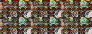 Tropik çiçek desenleri. Raster illüstrasyonu. Kahverengi ve yeşil renkte çiçekler.