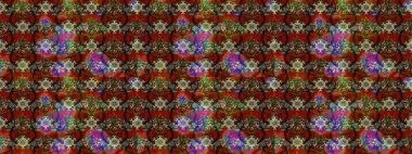 Kahverengi ve kırmızı çiçekli eskiz deseni, suluboya çiçek deseni, sevimli çiçek, duvar kağıdı, kart veya kumaş için fayanslı. Raster - stok.