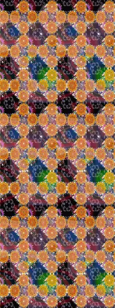 Turuncu renkli güzel çiçekli çizim deseni, suluboya çiçek deseni, duvar kağıdı, kart ya da kumaş için fayanslı. Raster..