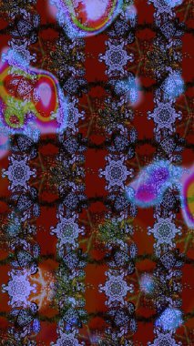 Kırmızı ve kahverengi renkte çiçekler. Raster düz çiçek çizim deseni. Tasarım hediye paketi, tebrik kartları, posterler ve afiş tasarımı.