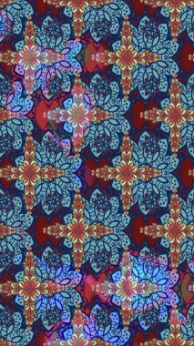 Kumaş, tekstil, duvar kağıdı baskısı için. Eskiz geçmişi. Raster. Eski usul. Raster illüstrasyonu. Tomurcukları çiçekli sevimli çiçek deseni..