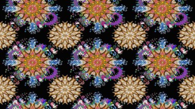 Raster illüstrasyonu. Hoş bir çiçek geçmişi var. Küçük bir çiçekte eskiz deseni. Güzel kumaş deseni.