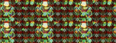 Düz Çiçek Elementleri Tasarımı. Yeşil ve kahverengi renkte zarif çiçekli suluboya. Renkli Bahar Teması eskiz kalıbı. Raster illüstrasyonu.