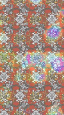 Gri, nötr ve bej renkli çiçekler. Küçük çiçekteki sevimli çiçek deseni. Raster illüstrasyonu.