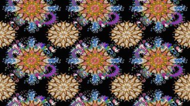 Raster illüstrasyonu. Hoş bir çiçek geçmişi var. Küçük bir çiçekte eskiz deseni. Güzel kumaş deseni.