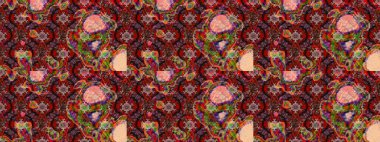 Raster Güzel kumaş deseni. Raster suluboya deseni, narin çiçekler, kahverengi ve kırmızı çiçekler, tebrik kartı şablonu..