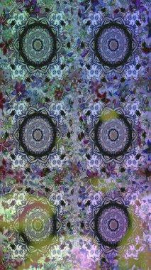 Raster illüstrasyonu. Oriental raster klasik gri ve altın desenli. Kusursuz soyut arkaplan.