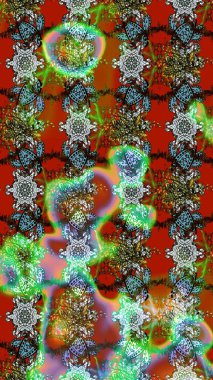 Renkli Bahar Teması eskiz kalıbı. Düz Çiçek Elementleri Tasarımı. Çiçek deseni. Raster çizimi. Güzel kumaş deseni..