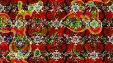 Küçük çiçekteki sevimli çiçek deseni. Güzel karalamalı çiçek desenli çizim. Güzel kumaş deseni. Raster illüstrasyonu.