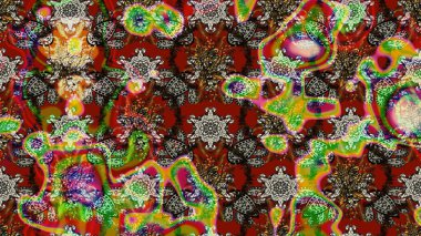 El çizimi çiçek çizimi deseni (fayans). Şirin çiçekli, desenli, rengarenk eskiz deseni. Tekstil için suluboya çizim deseni.