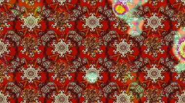 Düz Çiçek Elementleri Tasarımı. Güzel çiçek deseni. Renkli Bahar Teması eskiz kalıbı. Kahverengi, kırmızı ve bej renkte çiçekler.