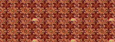 Antika altın tekrarlanabilir duvar kağıdı. Kırmızı renklerde altın element. Barok tarzında altın çiçekli süs. Damask pürüzsüz tekrarlama deseni.