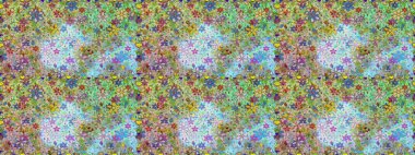 Düz Çiçek Elementleri Tasarımı. Çiçekle kusursuz desen. Renkli Bahar Temalı Kusursuz Arkaplan. Tarafsız ve yeşil renkte çiçekler.