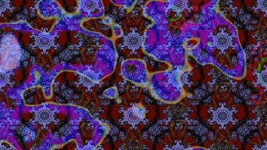 Mor ve kahverengi renkte çiçeklerle çizilmiş çiçek deseni. Suluboya tarzında mor ve kahverengi renkte çiçekler.