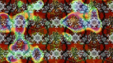 Kabile sanatı boho baskısı, klasik çiçek arkaplanı. Soyut etnik raster çizim kalıbı. Arkaplan dokusu, duvar kağıdı, kahverengi ve gri renkli çiçek teması.