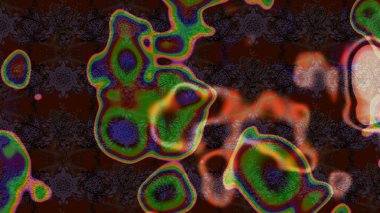 Raster Floral Illustration, Asyalı tekstil. Kahverengi ve yeşil renkli etnik çiçeklerle zarif bir eskiz deseni..