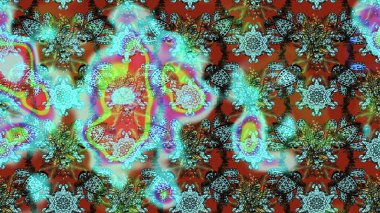 Renkli Bahar Teması eskiz kalıbı. Düz Çiçek Elementleri Tasarımı. Raster illüstrasyonundaki çiçek desenli çizim. Süslü kumaş deseni.