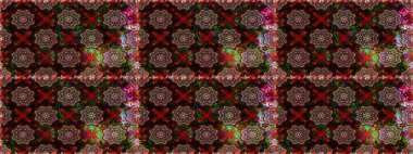 Suluboya tarzında siyah ve kahverengi renklerde. Raster illüstrasyonu. Pürüzsüz bahar deseni ve küçük çiçekler.