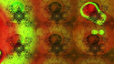 Eskiz arkaplan modeli. Kahverengi ve yeşil renkli yapraklı yabani çiçekler. Raster illüstrasyonu. Suluboya, elle çizilmiş.